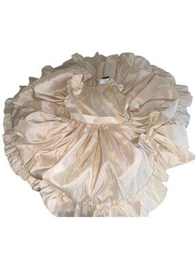 Sugar Plum Infant Girls Taffeta Dress Sz 12M Butter Yellow Wedding Flower Girl